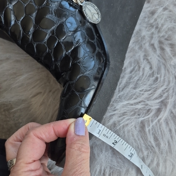 Donald J. Pliner Black Croc-Embossed Ankle Boots - Picture 14 of 14